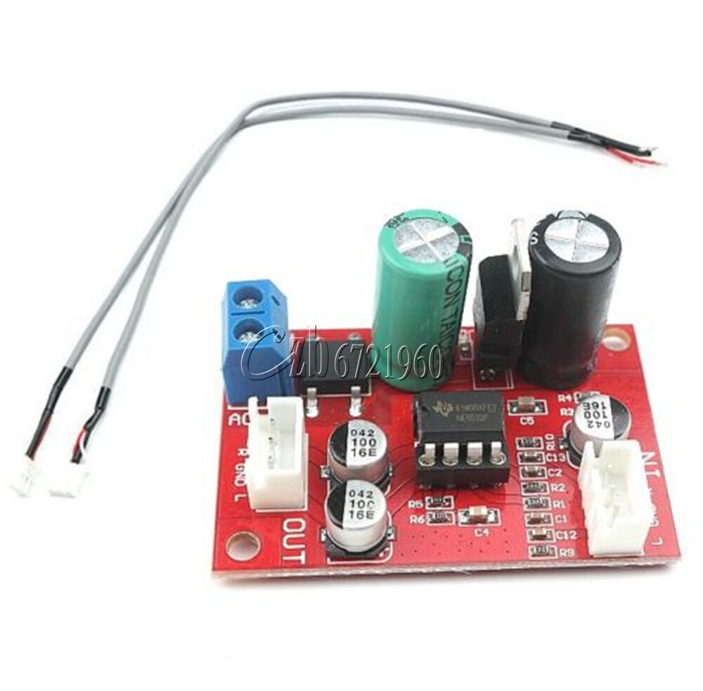 DIY NE5532 Dynamic Microphone Stereo Preamp Amplifier Board DC9-24V AC8-16V