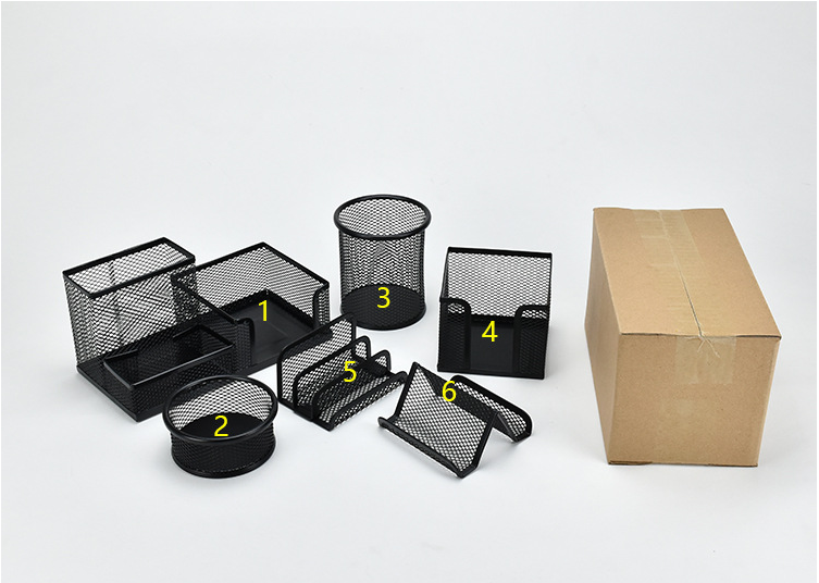 6/pcs Office Desk Organizer Pen Holder Supplies Table File Desktop Components