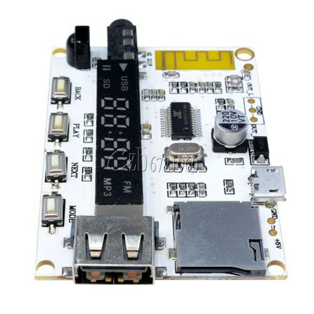 Wireless Bluetooth MP3 FM Decoder Board Audio Remote Module USB TF Radio For Car