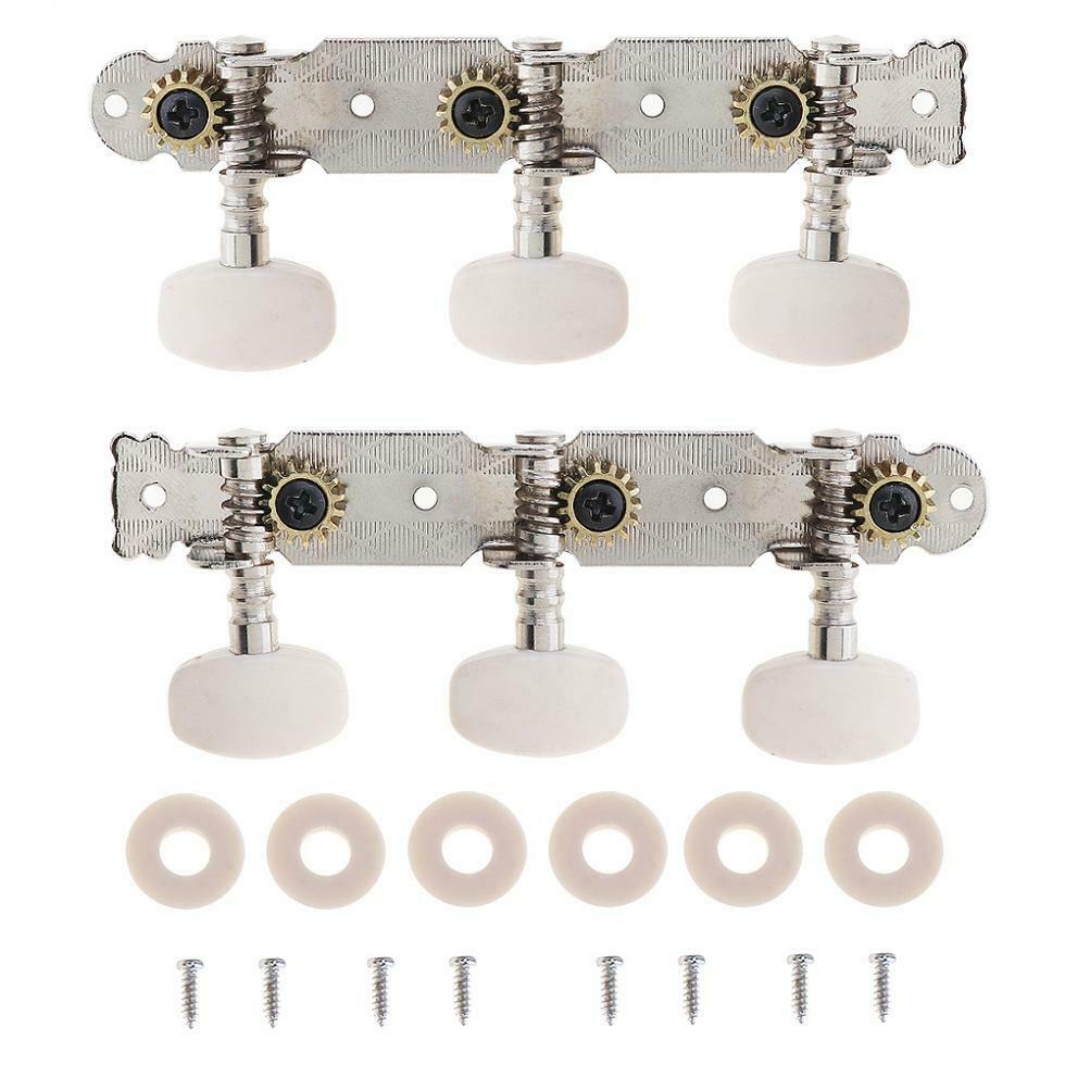 2pcs Metal Classical Folk Guitar Tuning Pegs with Plastic Buttons Machine