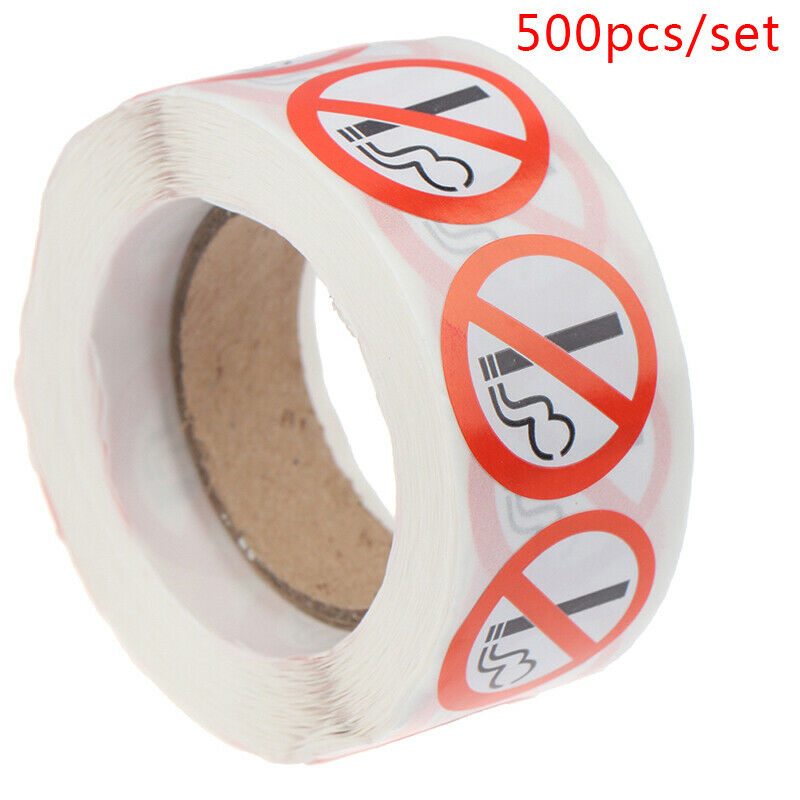 500pcs/roll Round No smoking stickers Sealing stickers Paper Stationery sDEAU