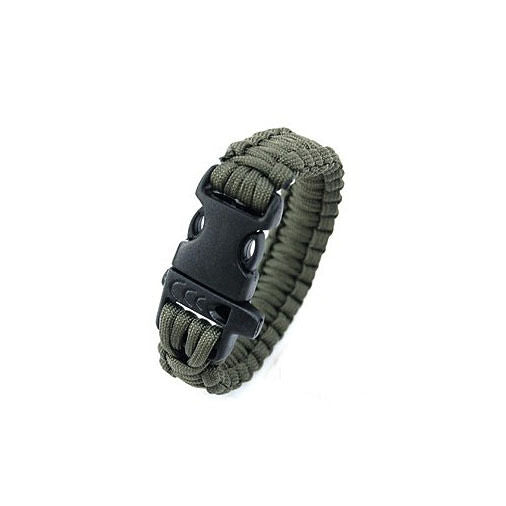 Emergency Army Green Outdoor Sports Rope Bracelet 7 Core Cords Survival Whistle