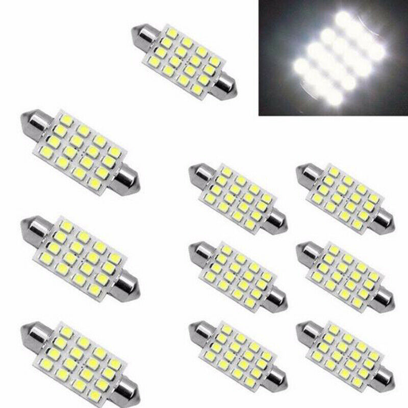 14PCS Car LED Interior Package For T10 36mm Map Dome License Plate Lights.l8
