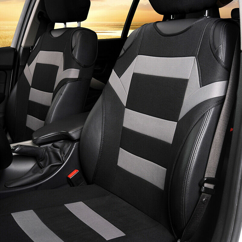 2PC Car Double Front Vest Design Seat Cover Interior Cushion Protector Polyester