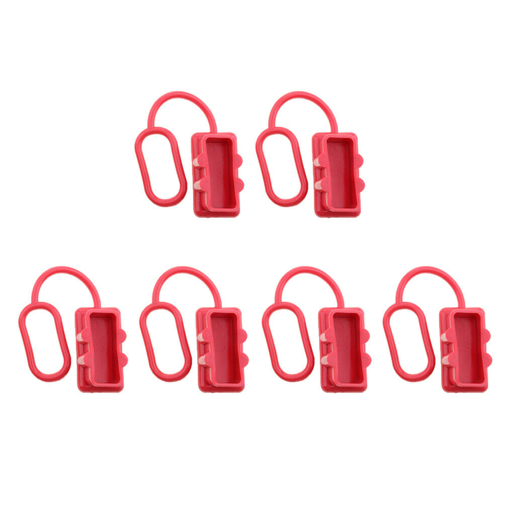6 Pcs Dustproof Dust Cover End Caps for 175A Plug Connector Red Rubber