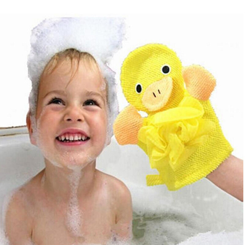 Baby Cartoon Animal Design Bath sponge Kids Shower Mitt Cute Glove   .l8