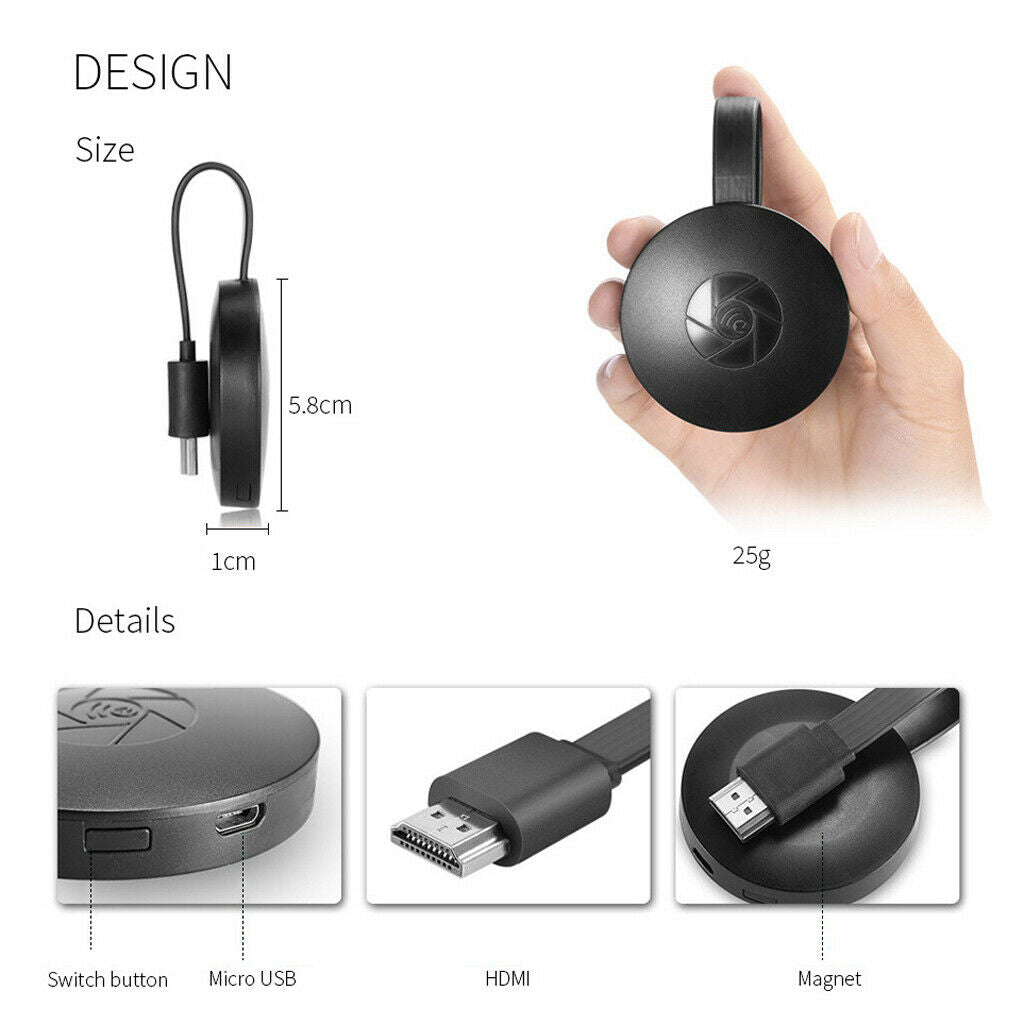 HDMI 1080P WiFi Display Dongle TV Receiver Adapter Miracast Airplay DLNA