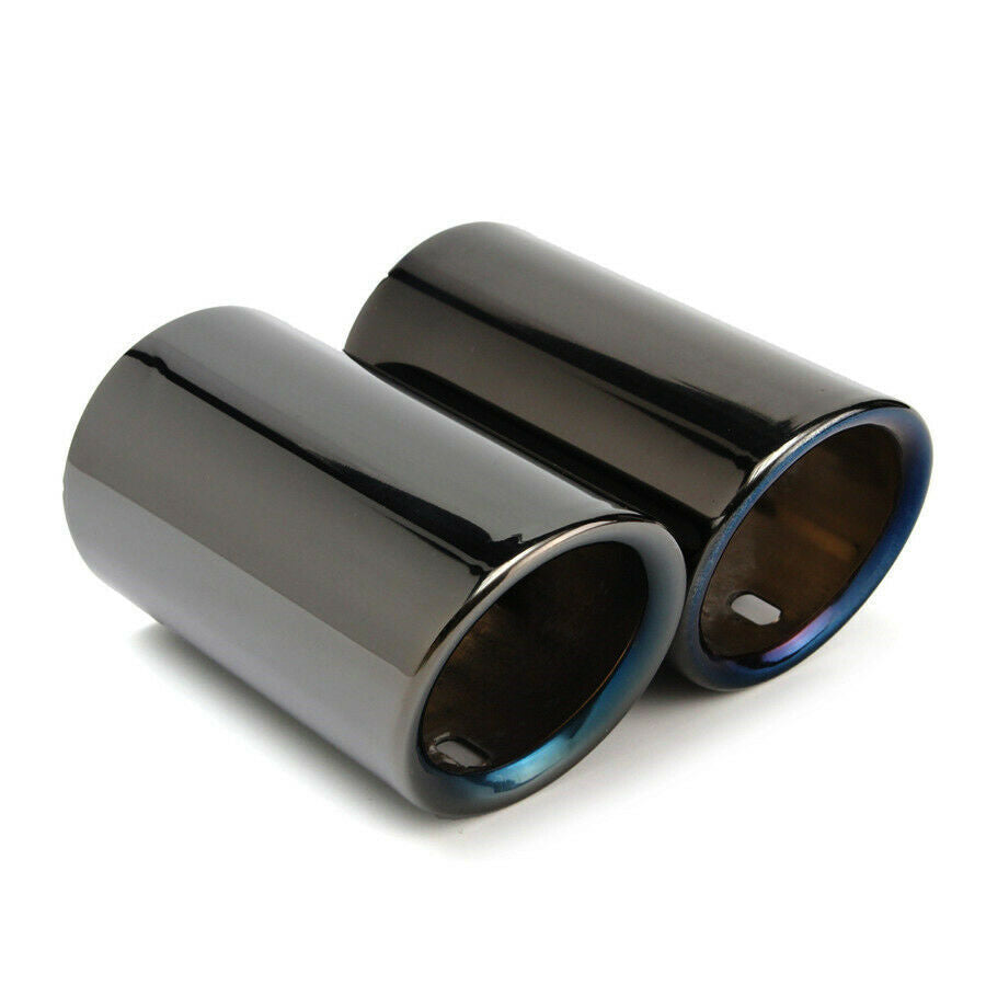 2PC Car Tail Exhaust Tip Pipes Titanium Black For BMW E90 E92 325 328i 3 Series