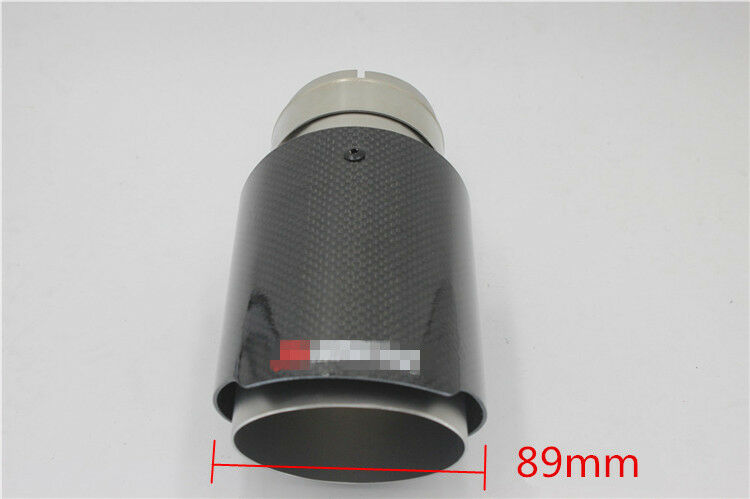 1x Real Carbon Fiber Glossy Car Exhaust Pipe 63mm-89mm Universal Muffler End Tip