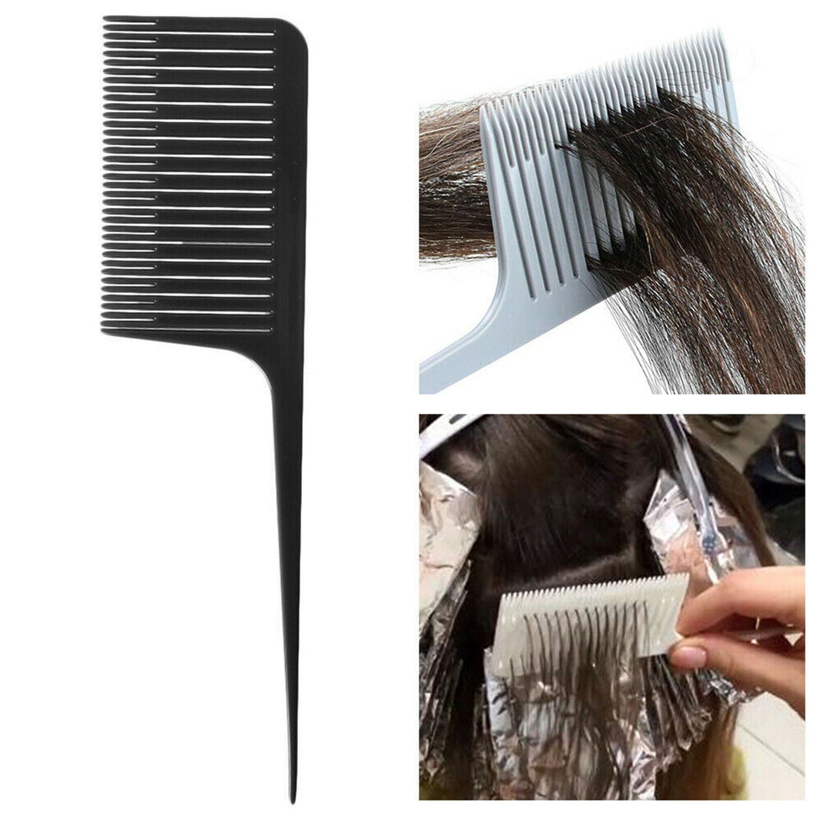 2x Professional Plastic Weaving Highlighting Foiling Hair Comb Combs Tool