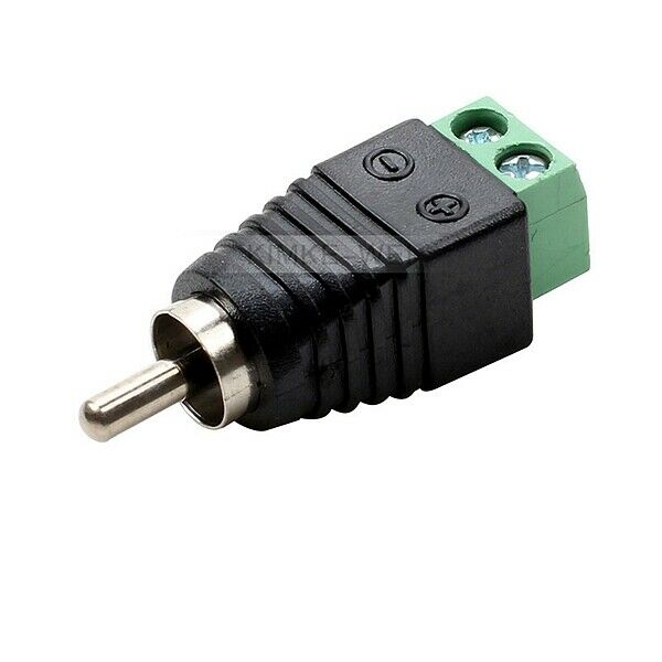 10x RCA Male Screw Terminal Connector -No Solder- AV Cable End Plug CCTV Audio
