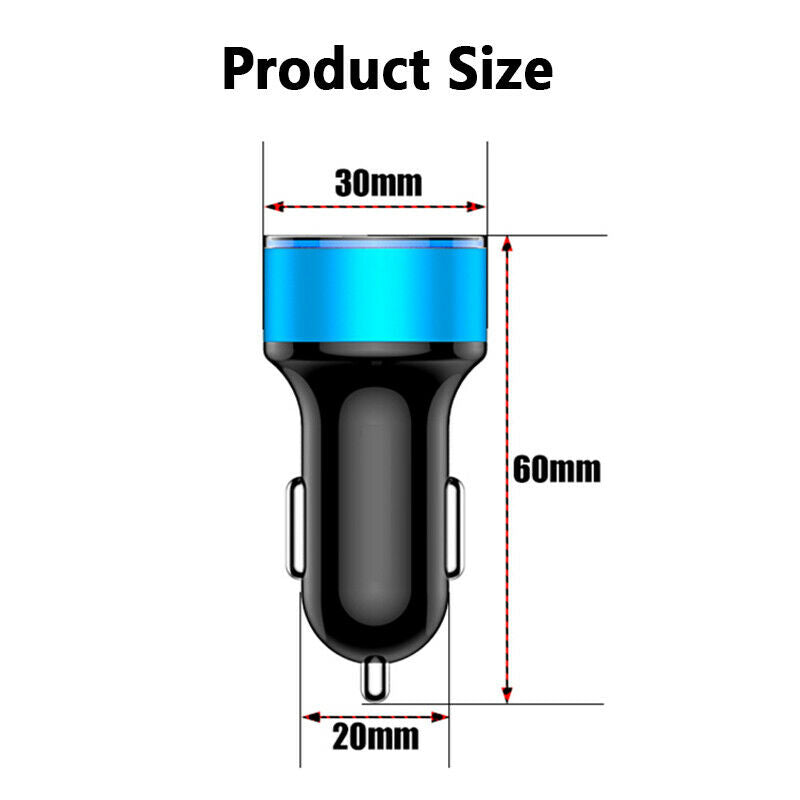 3.1A Dual USB Port Digital Car Cigarette Charger Lighter 12V/24V LED Voltmeter