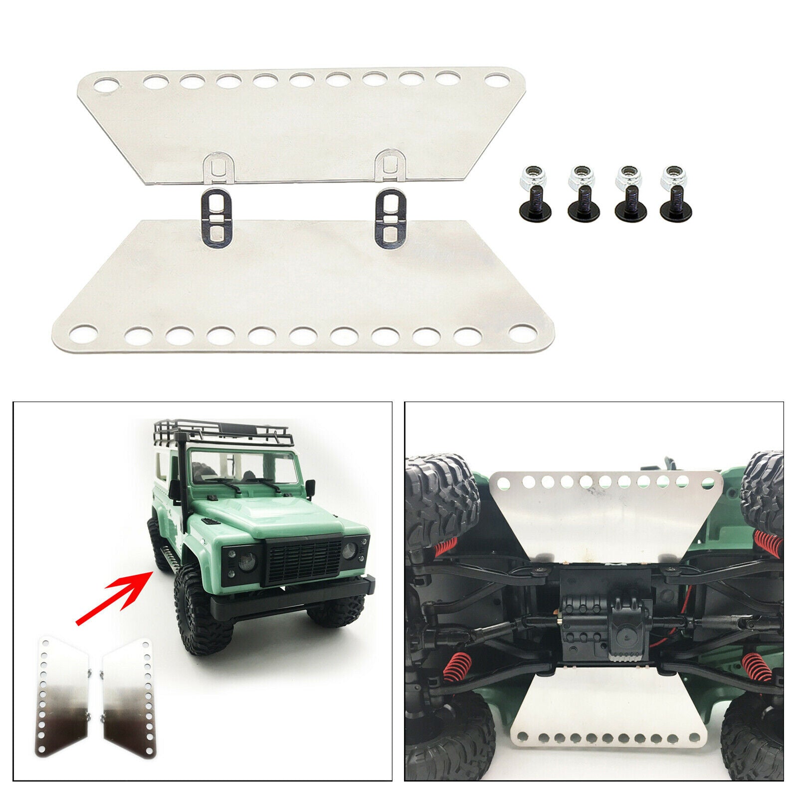 1 Pair New Metal Pedal Side Board for 1/12 MN D90 D91 RC Car Upgrade Parts