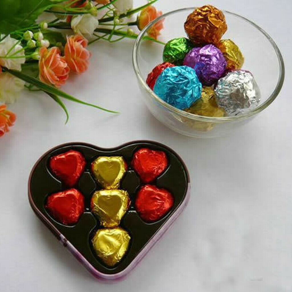 500Pcs Aluminum Foil Chocolate Sweets Wrappers DIY Wrapping Paper 3.1x3.1''