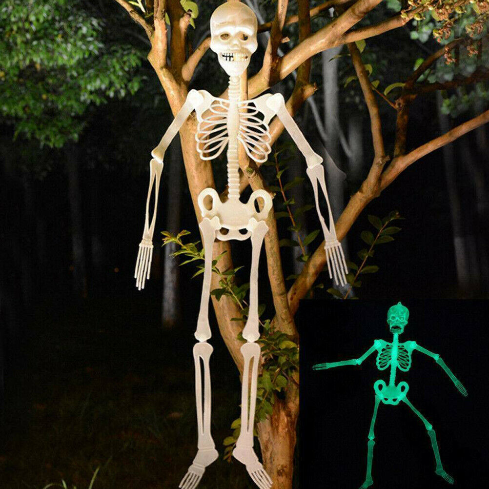 Halloween Luminous Skeleton Hanging Flexible Joints Skeleton Scary Hanging Props