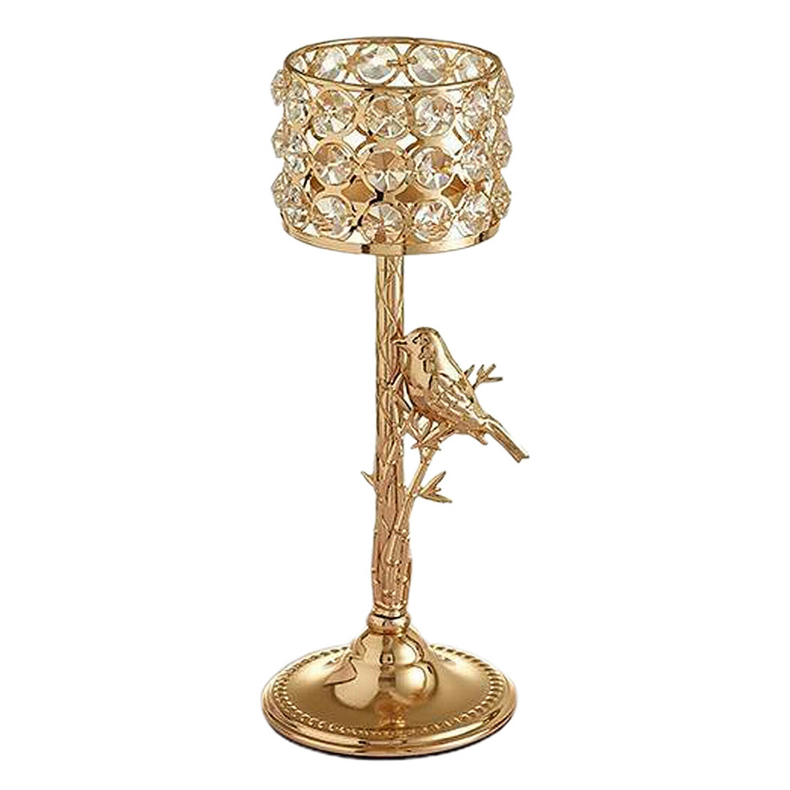 Metal Crystal Candlestick Pillar Candle Holders Stand Wedding Decoration M