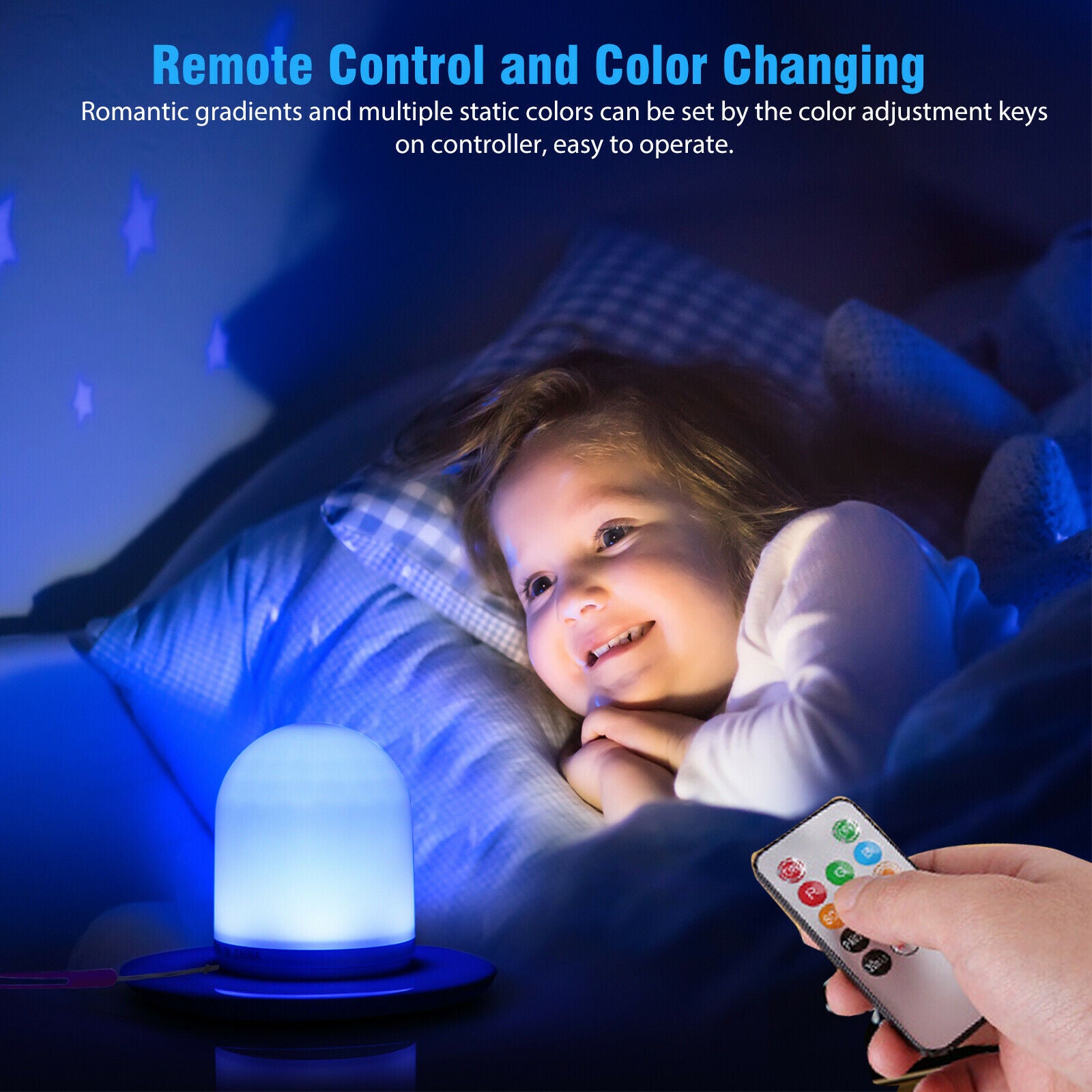 Mini Smart RGB LED Color Change Rechargeable Night Light Baby Room Bedside Lamp