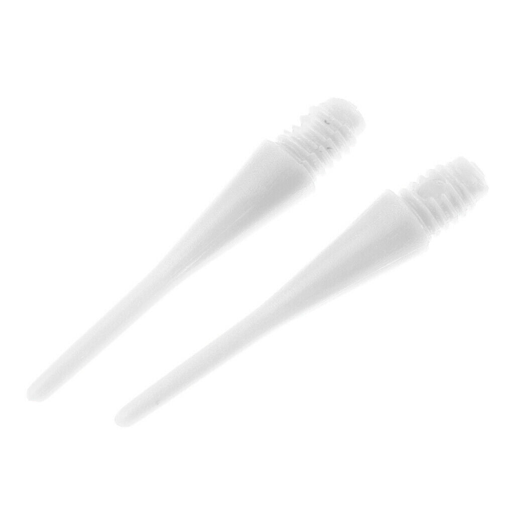 100 Pcs Dart Soft Tips Points 2BA Standard Darts Shaft Needle White