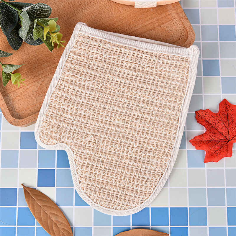 1X exfoliating bath glove natural sisal shower sponge cleansing body scrub.l8