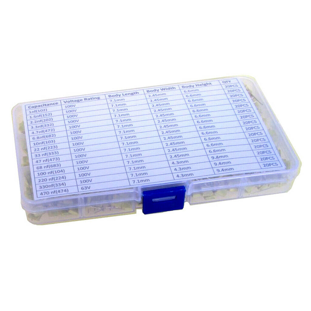 Box of 300Pcs 15 Value Electrolytic Film Kit Kit
