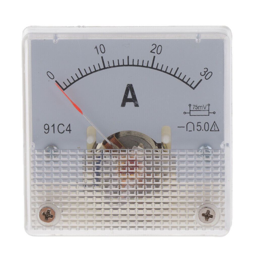 2 Pack Ammeter Analog Panel Meter Amp Current Panel Meter 0-30A/75mV 91C4