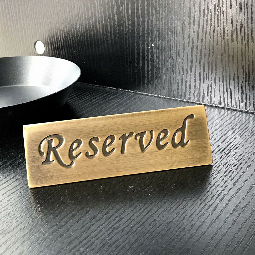 Stainless Steel Reserved Table Sign Wedding Club Tabletop Decor Bronze