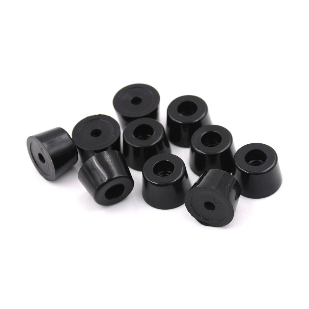 10 Pcs 21mm x 15mm Black Conical Recessed Rubber Feet Bumpers Pad.l8