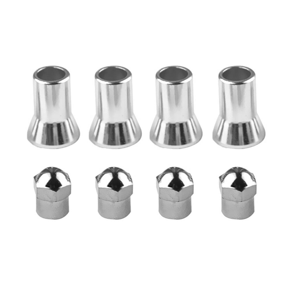 8PCS Car Truck Chromed Plastic TPMS Tire Valve Stem Caps and Sleeve Cover