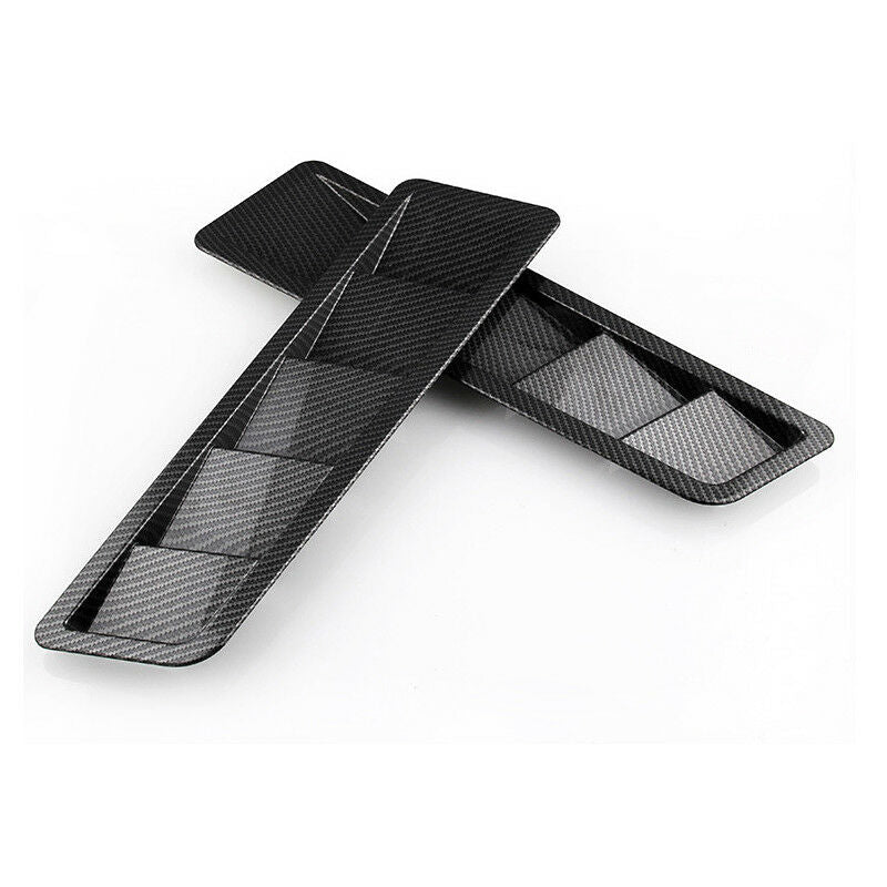 2X Race Car Hood Air Vent Louver Cooling Panel Trim Carbon Pattern Black Matte