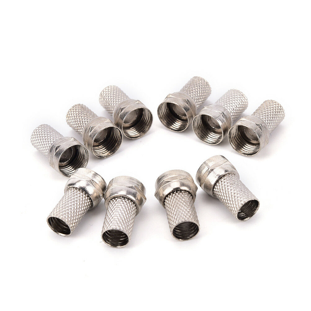 10x`RG6 F Plug Connectors Satellite Virgin Sky TV Screw Twist Coax Cable .l8