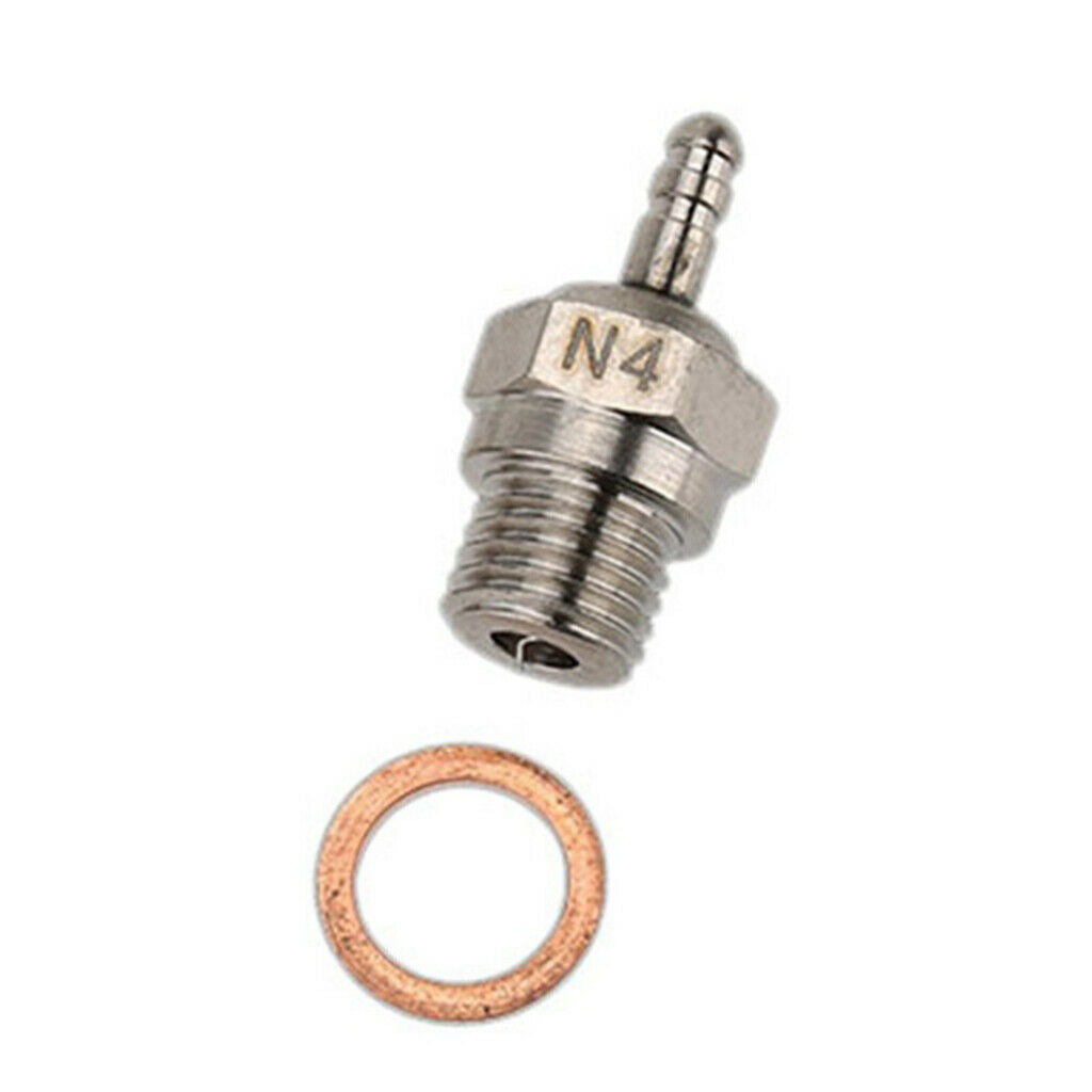 4 Piece Metal 70117 N4 Super Glow Plug Med Universal for HSP 1:10 RC Car