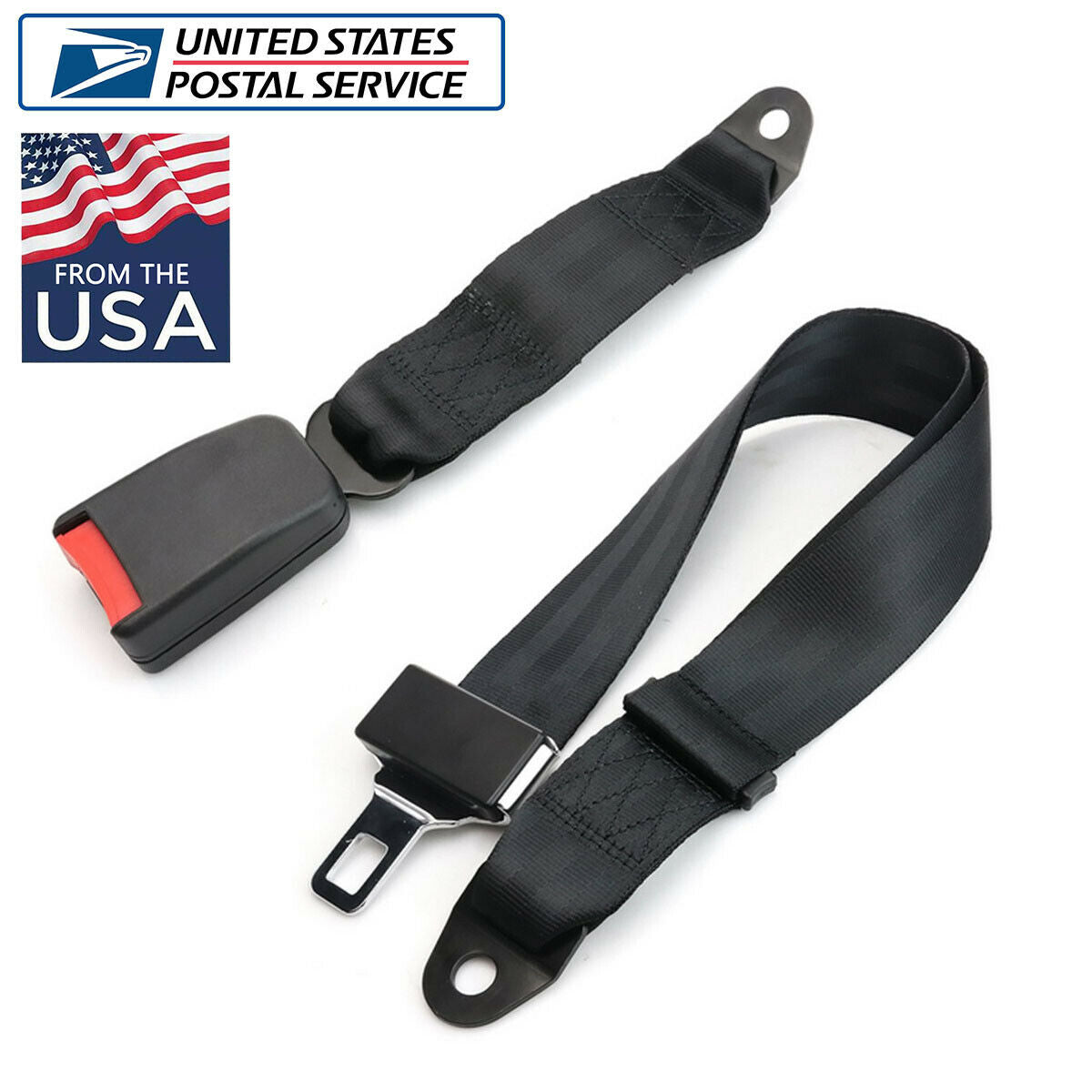 Universal Lap Seat Belt 2 Point Adjustable Harness Kit For Truck Car 1 Set US