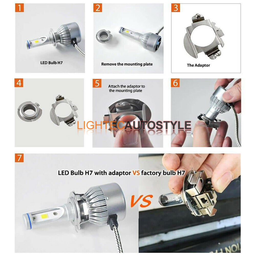 2 H7 LED ADAPTER HOLDER RETAINER CLIP HEADLIGHT BULB FOR AUDI A3 A4 A4L A6 A6L