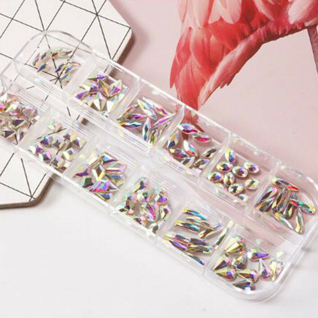 Nail Crystal AB and Nail Crystals Clear Rhinestones Nail Art Rhinestone Flatback