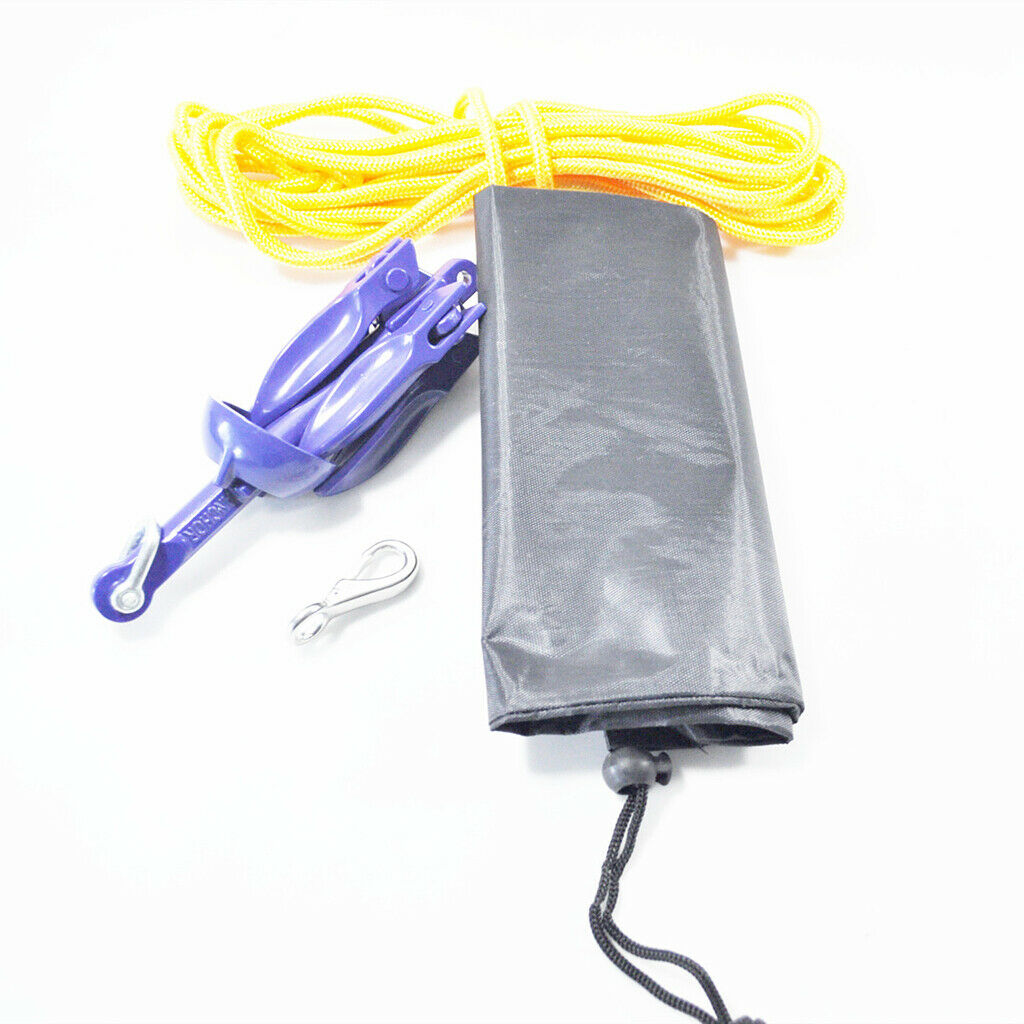 Portable Kayak Anchor with Marine Rope, Storage Bag, Portable Folding Anchor Kit