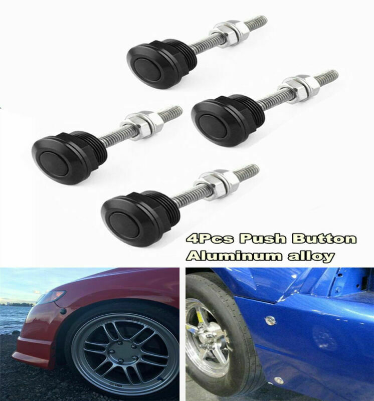 22mm Push Button Bonnet Hood Pin Lock Clip Kit Car Quick Release Bumper Latch 4X