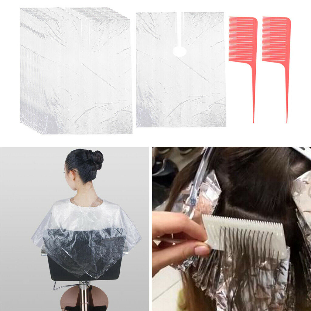 50 Hairdressing Capes Barber Gown Hair Styling Coloring Apron w/ Salon Comb