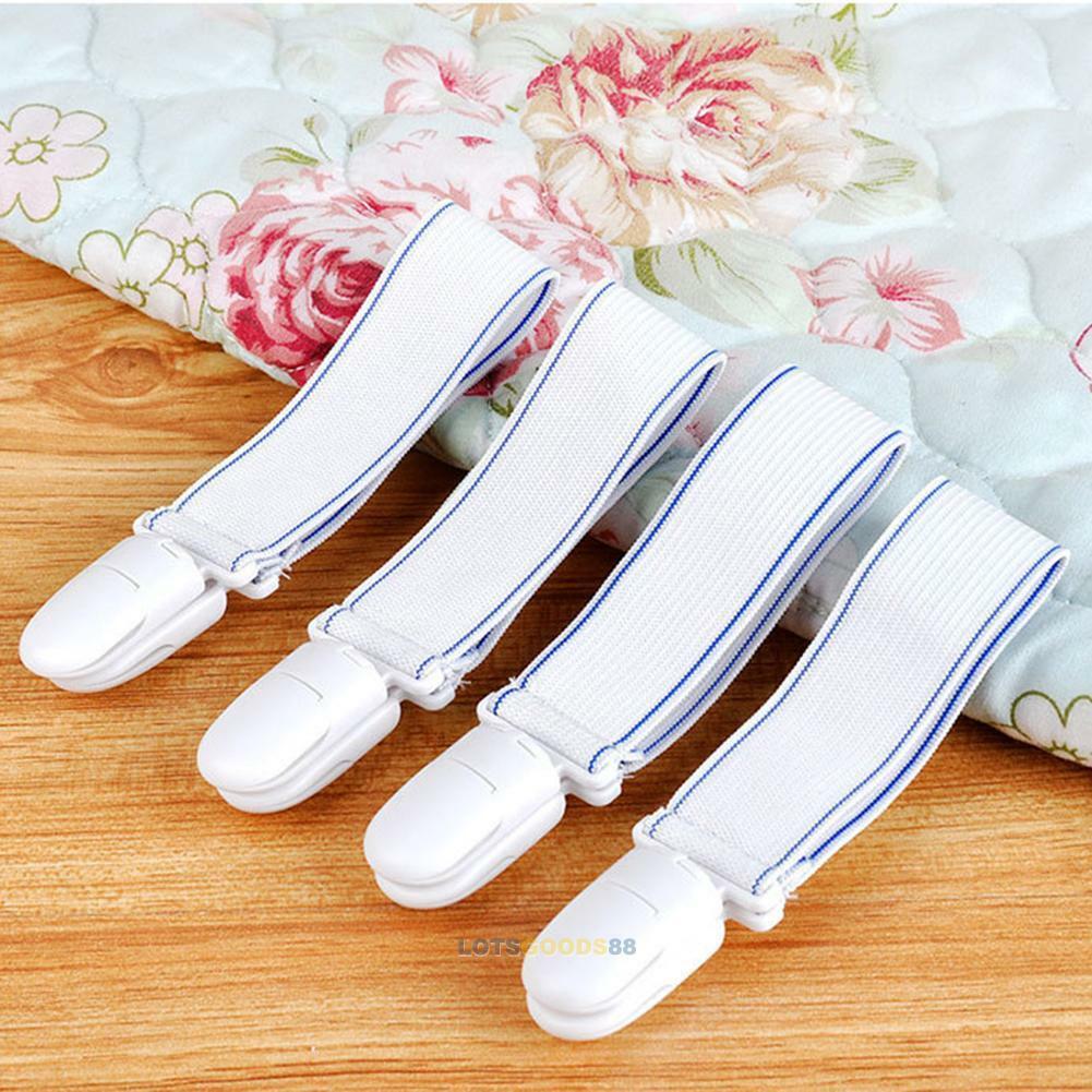 4PCS Elastic Bed Sheet Mattress Holder Fastener Grippers Clips Suspender Straps