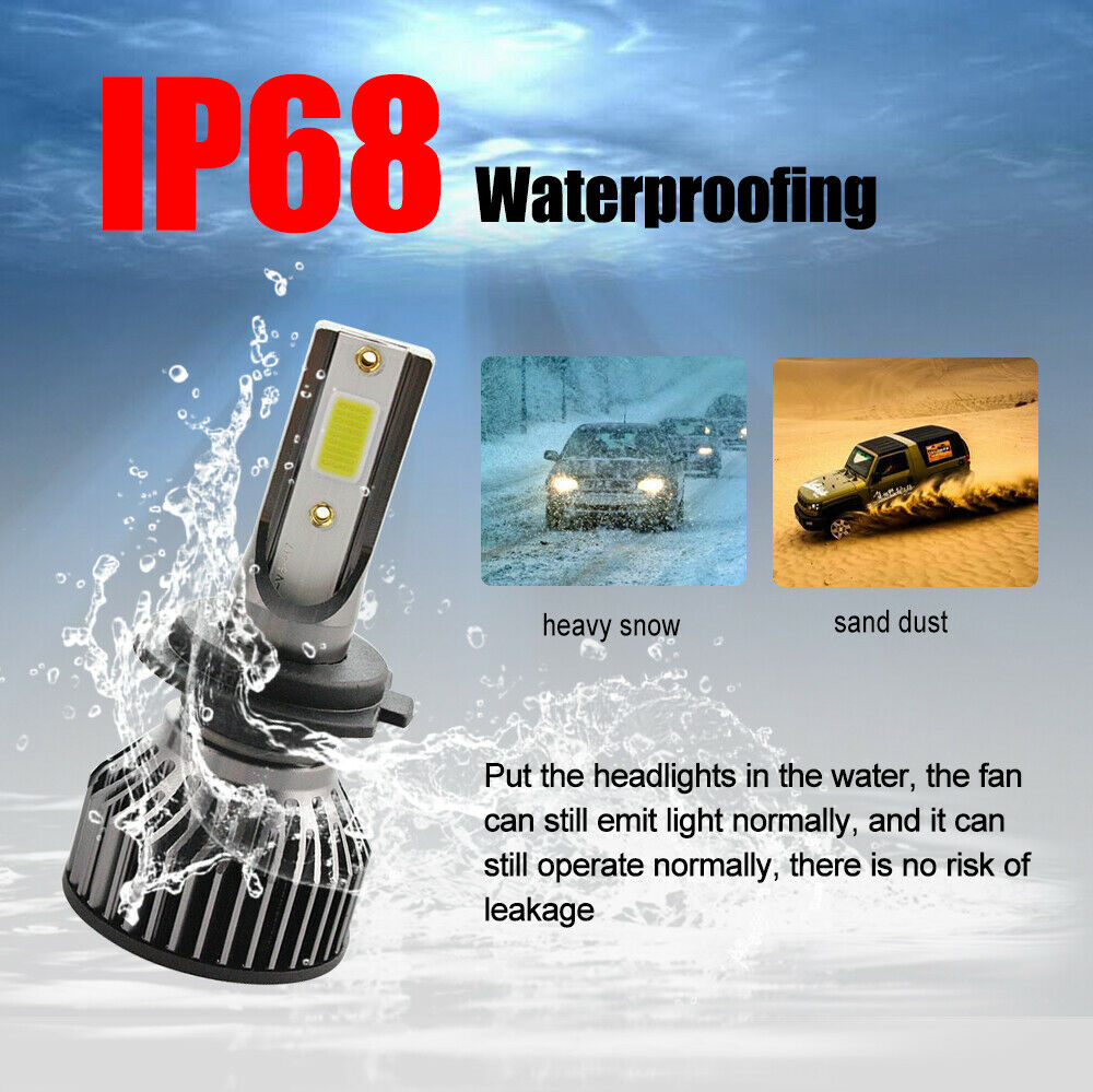 1Pair Car  Auto 5202 Mini Led Headlights Headlamps 72W/Set 16000LM 6000K White