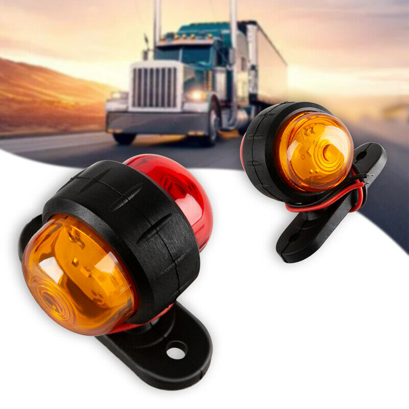 2PCS 12V-24V Truck Grille Strobe Lights Side Marker Indicator Flash Warning Lamp