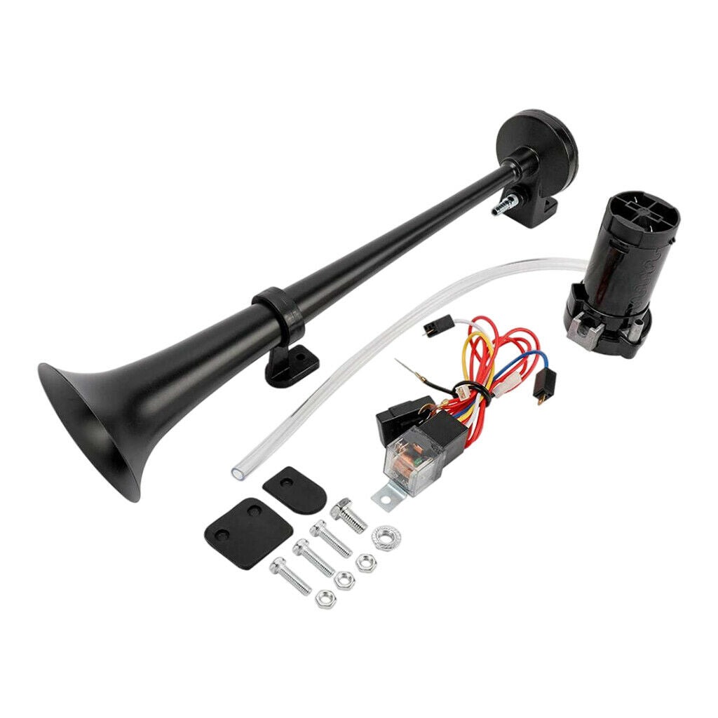 150db 12V Car Air Horn Kit with Compressor Single Trumpet Lorrys Speaker Set