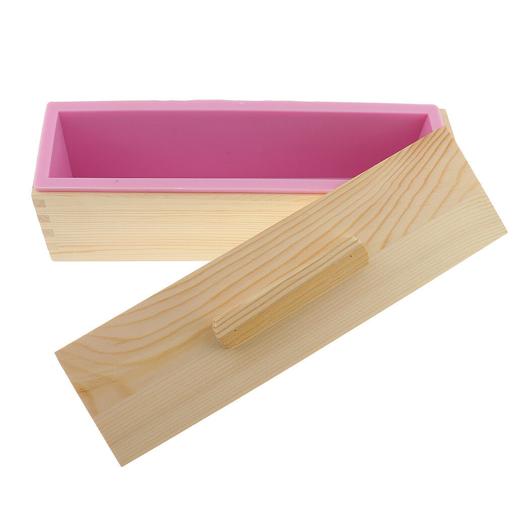 Rectangle Silicone Soap Mold Wooden Box DIY Toast Loaf Baking Cake Mould