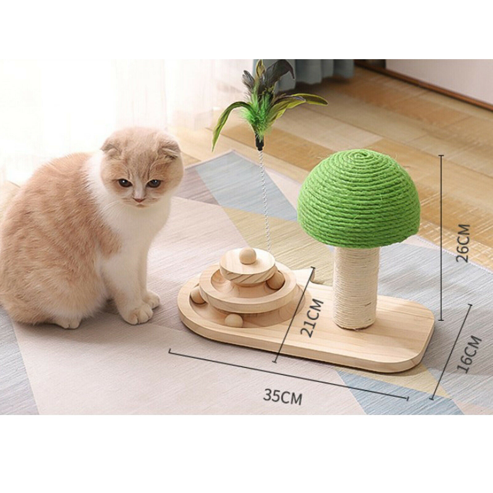 Cat Scratch Ball Scratching Post Catnip Balls Rolling Exercise Turnatable