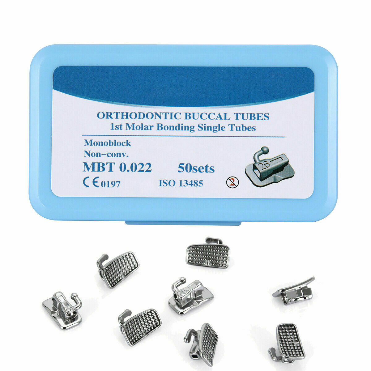 50 Sets Dental Orthodontic Buccal Tube MBT 022 1st Molar Bondable Non-Conv Mono