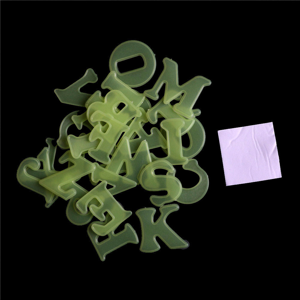 26pcs Glow In The Dark English Letter Luminous Stickers Kids Bedroom Deca.l8
