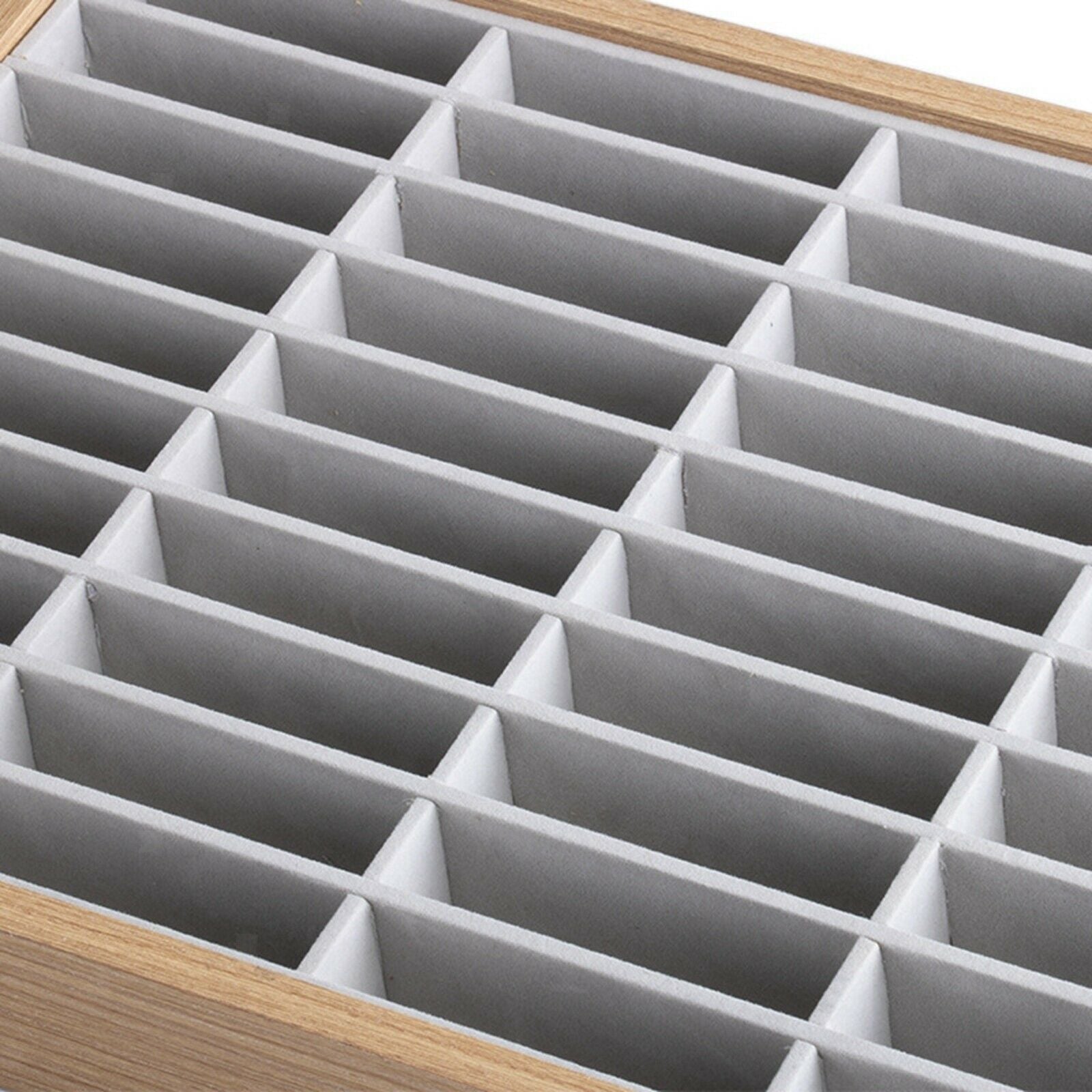40 Grids Bangle Bracelet Display Tray Wooden Velvet Showcase Organiser