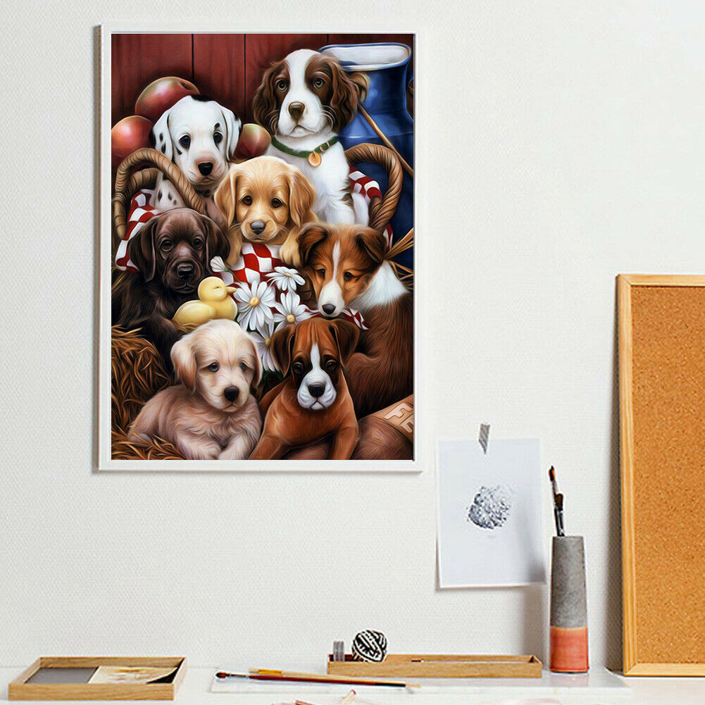 Full Square Drill 5D DIY Diamond Painting Dog Embroidery Cross Stitch Kit @