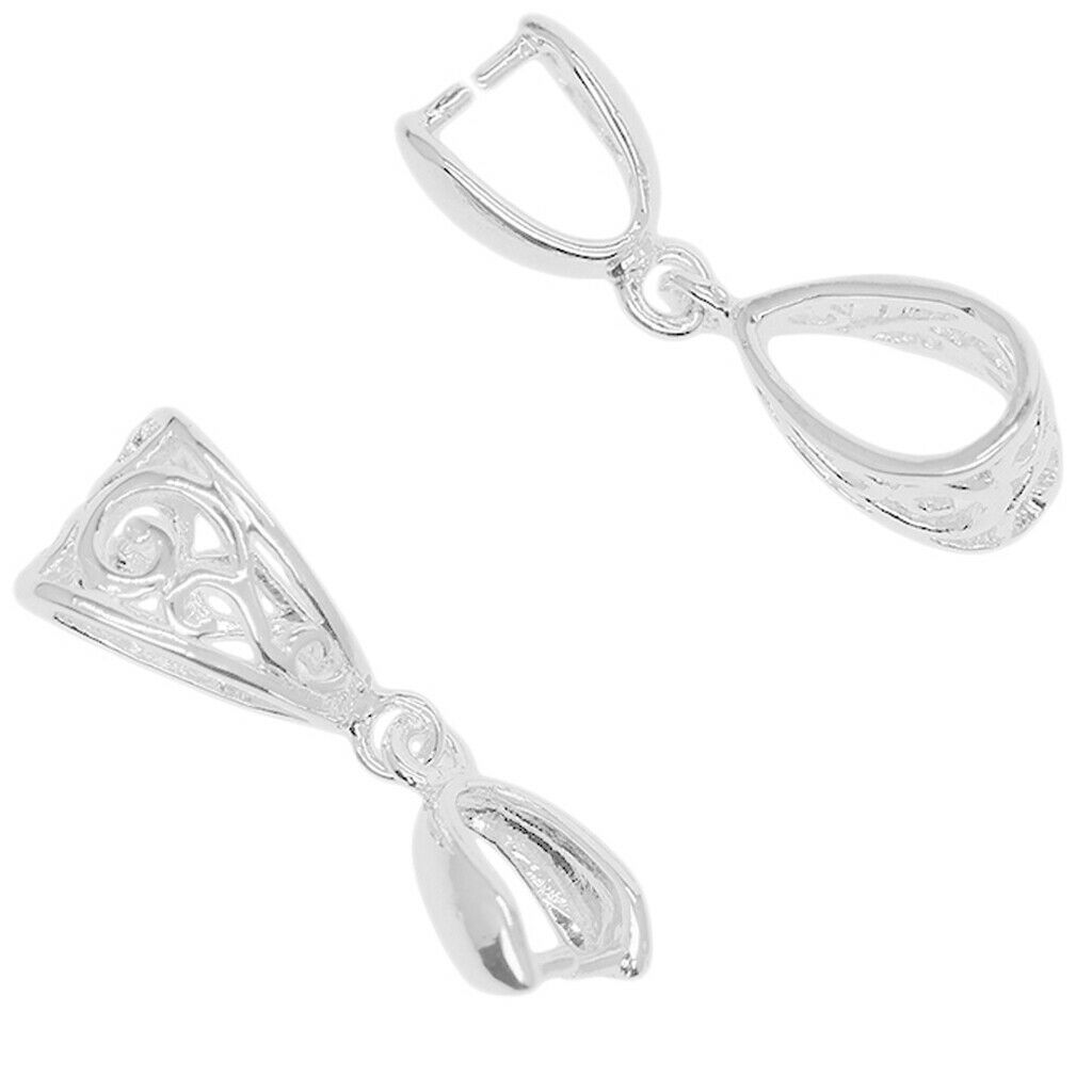 20x Hollow Pendant Charms Bails Pinch Clip Clasp DIY Jewelry Craft Findings