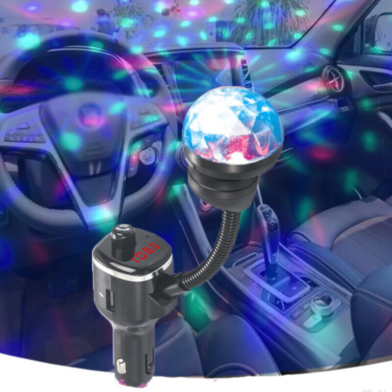 USB Port Bluetooth Phone Player Transmitter Charger Adapter w/ Atmosphere Light