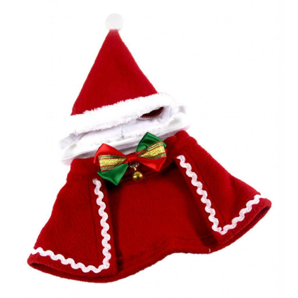 Christmas Pet Dog Costume Party Cloak With Hat For Small Pet Dog Puppy  L